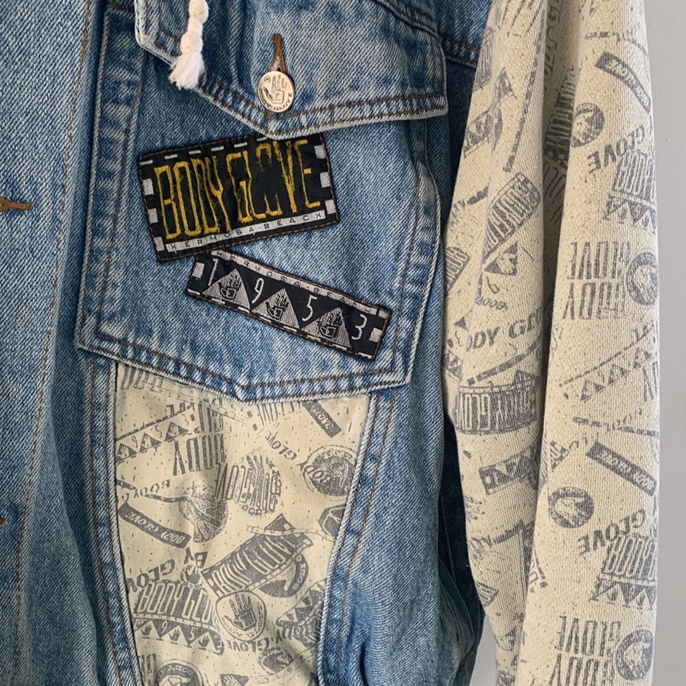 Body Glove Original Vintage Jeans Jacket Bomber Men Size Large Medium - Picture 3 of 10